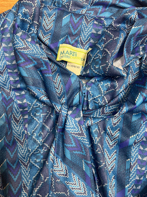 MARTI BLUE SOUTHWESTERN PRINT DRESS