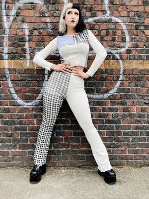 PATCHWORK RIBBED PANTS