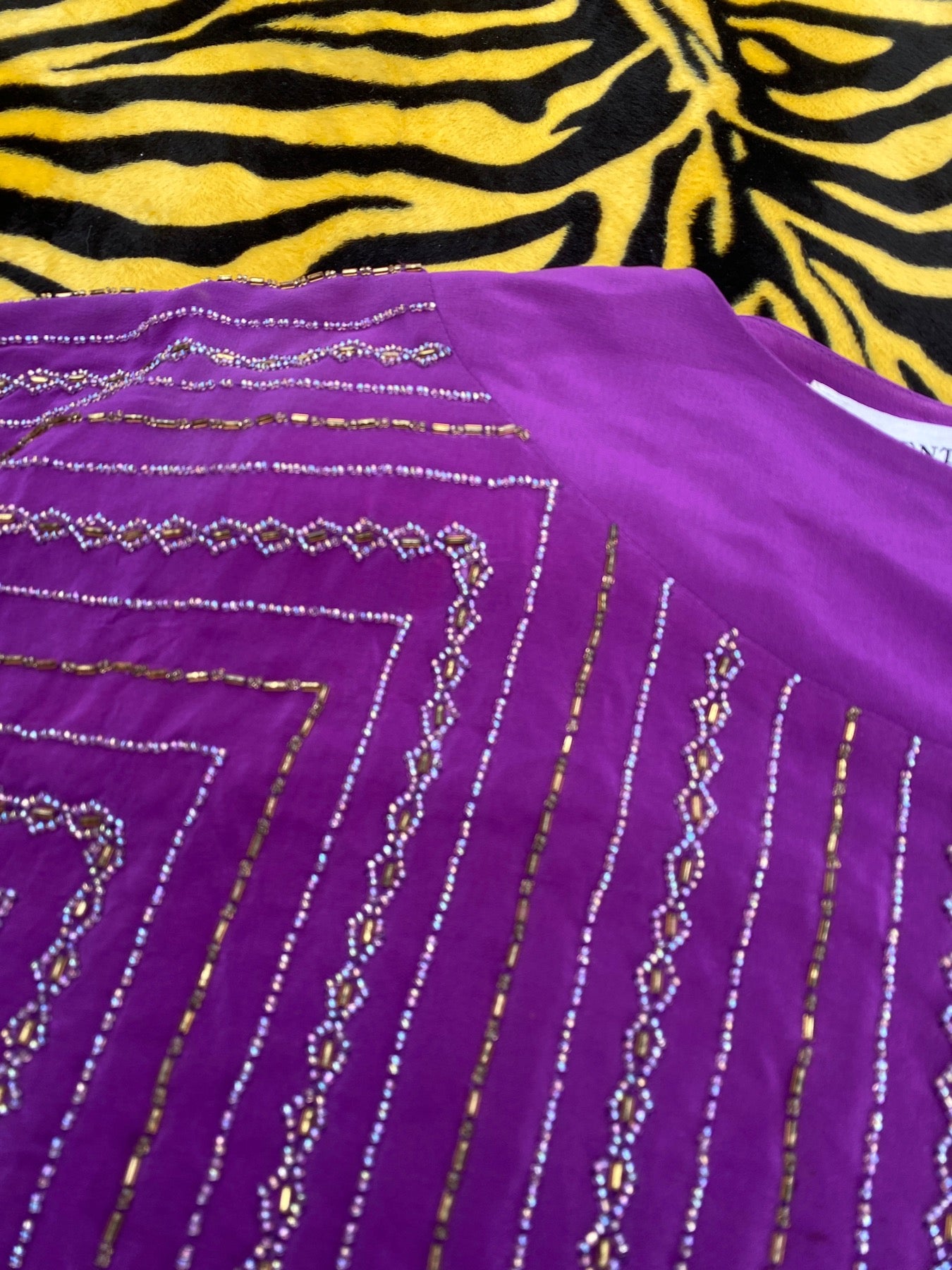 ARGENTI PURPLE BEADED TOP