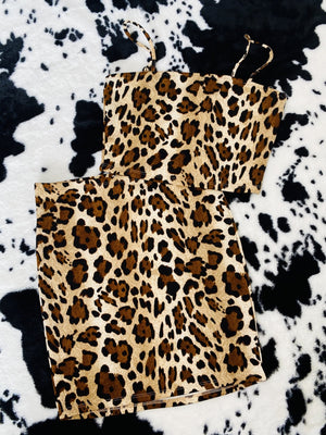 LEOPARD STRETCH MINI SKIRT