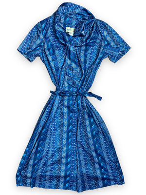 MARTI BLUE SOUTHWESTERN PRINT DRESS