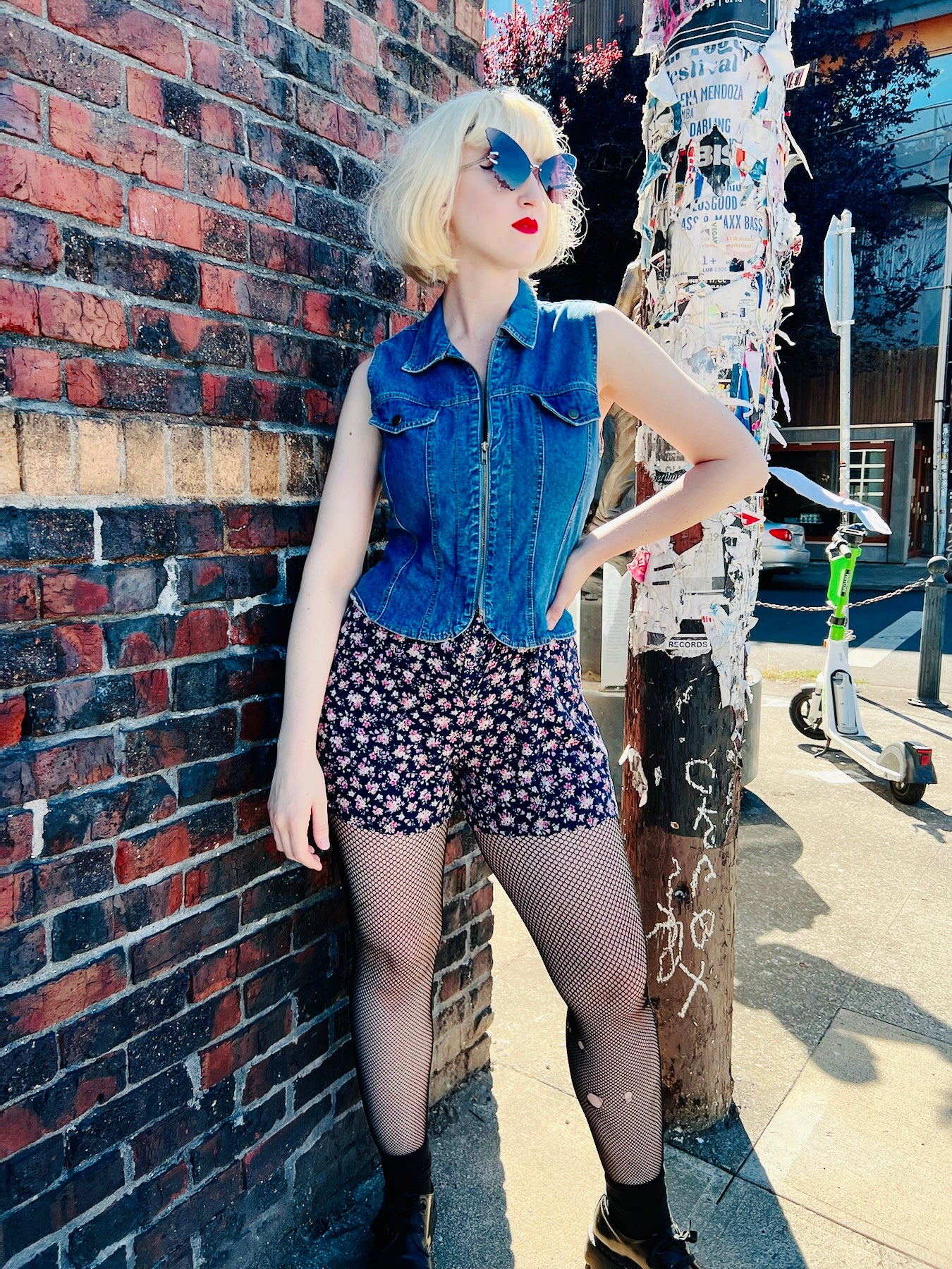PARIS BLUES DENIM & FLORAL ROMPER