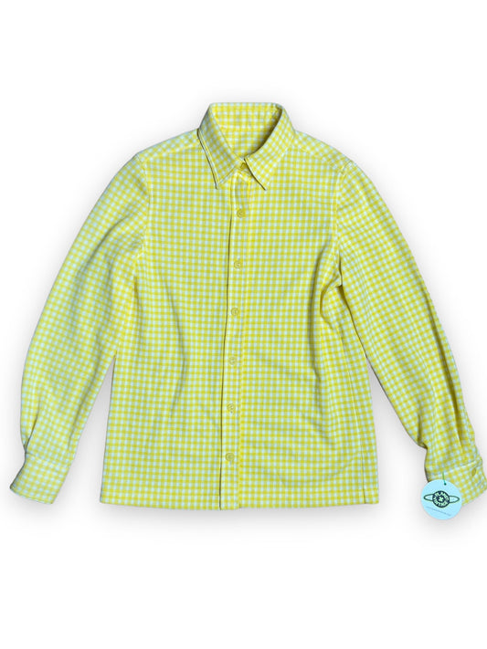 YELLOW GINGHAM LONG SLEEVE TOP