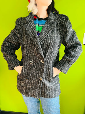 NEW YORK GIRL HEATHERED TWEED COAT