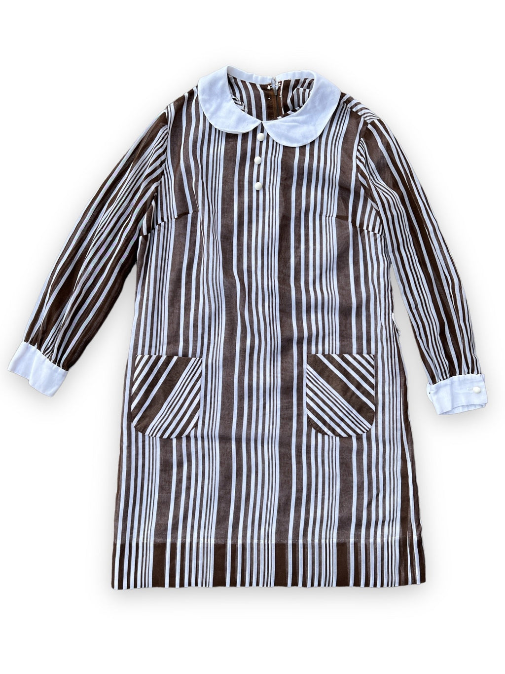70s ROOTBEER STRIPED DRESS