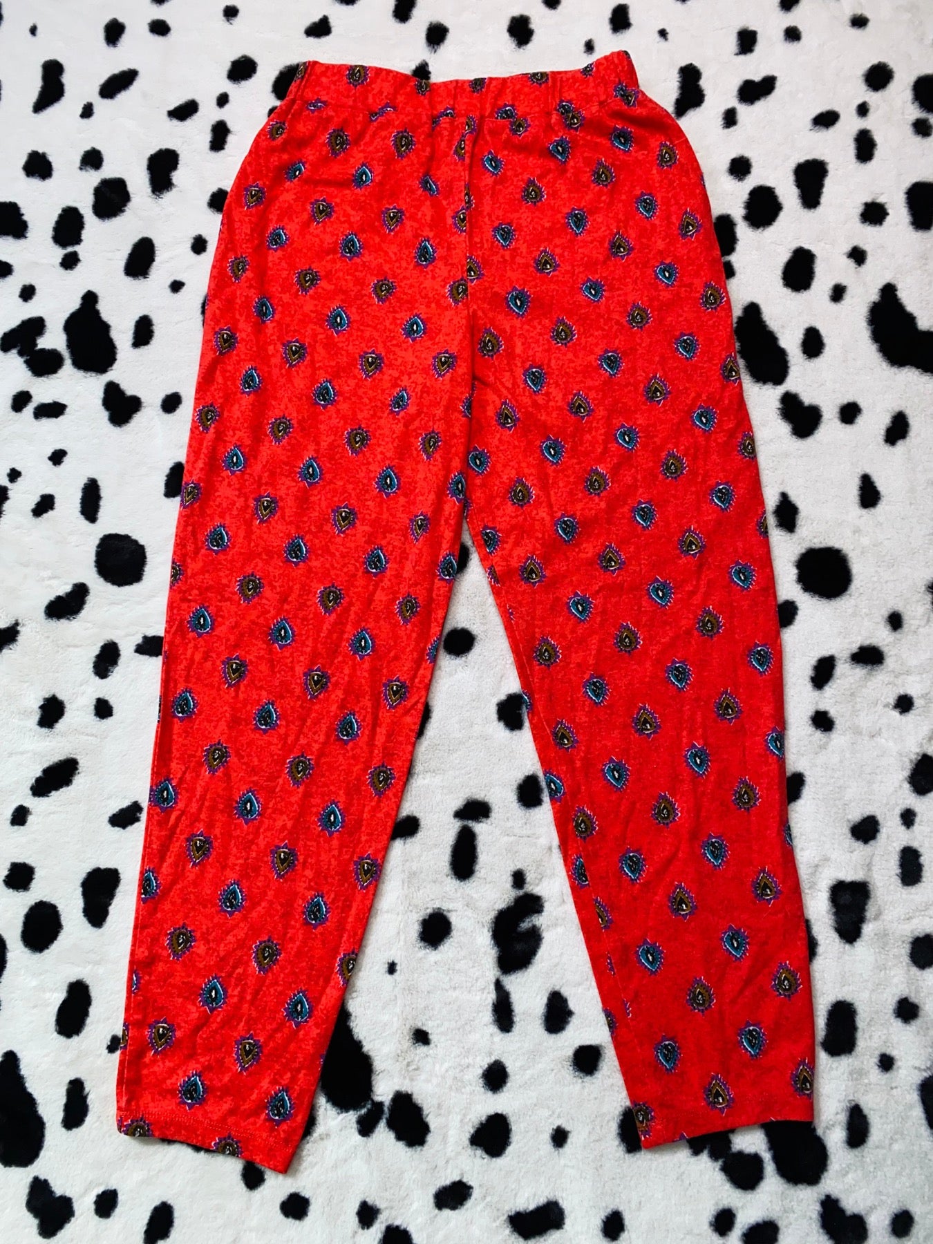 FR SPORT PETITES RED PAISLEY PANTS