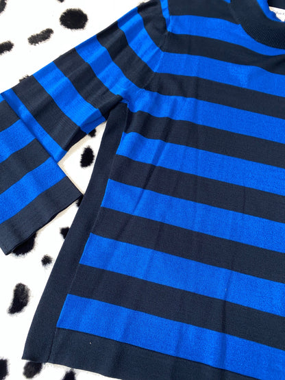 CALVIN KLEIN BLACK & BLUE STRIPED TOP