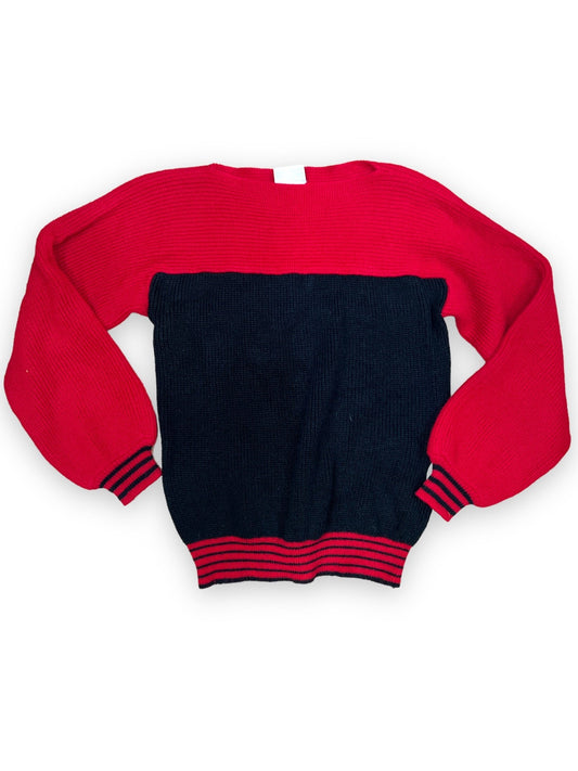 A FASHION IMPORT RED & BLACK SWEATER