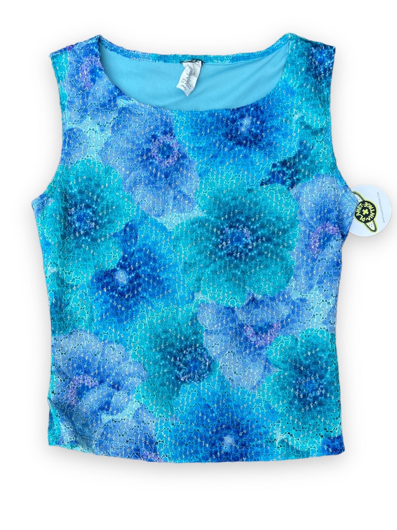 JTB WATERCOLOR FLORAL LACE TANK TOP