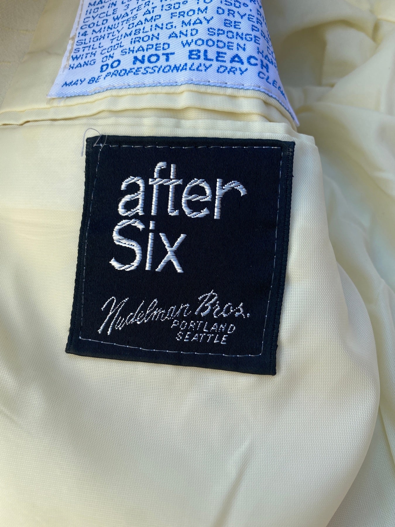 AFTER SIX PALE YELLOW TUX JACKET