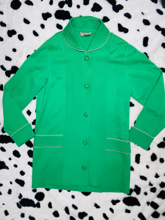 AMALFI IMPORTS KELLY GREEN CARDIGAN