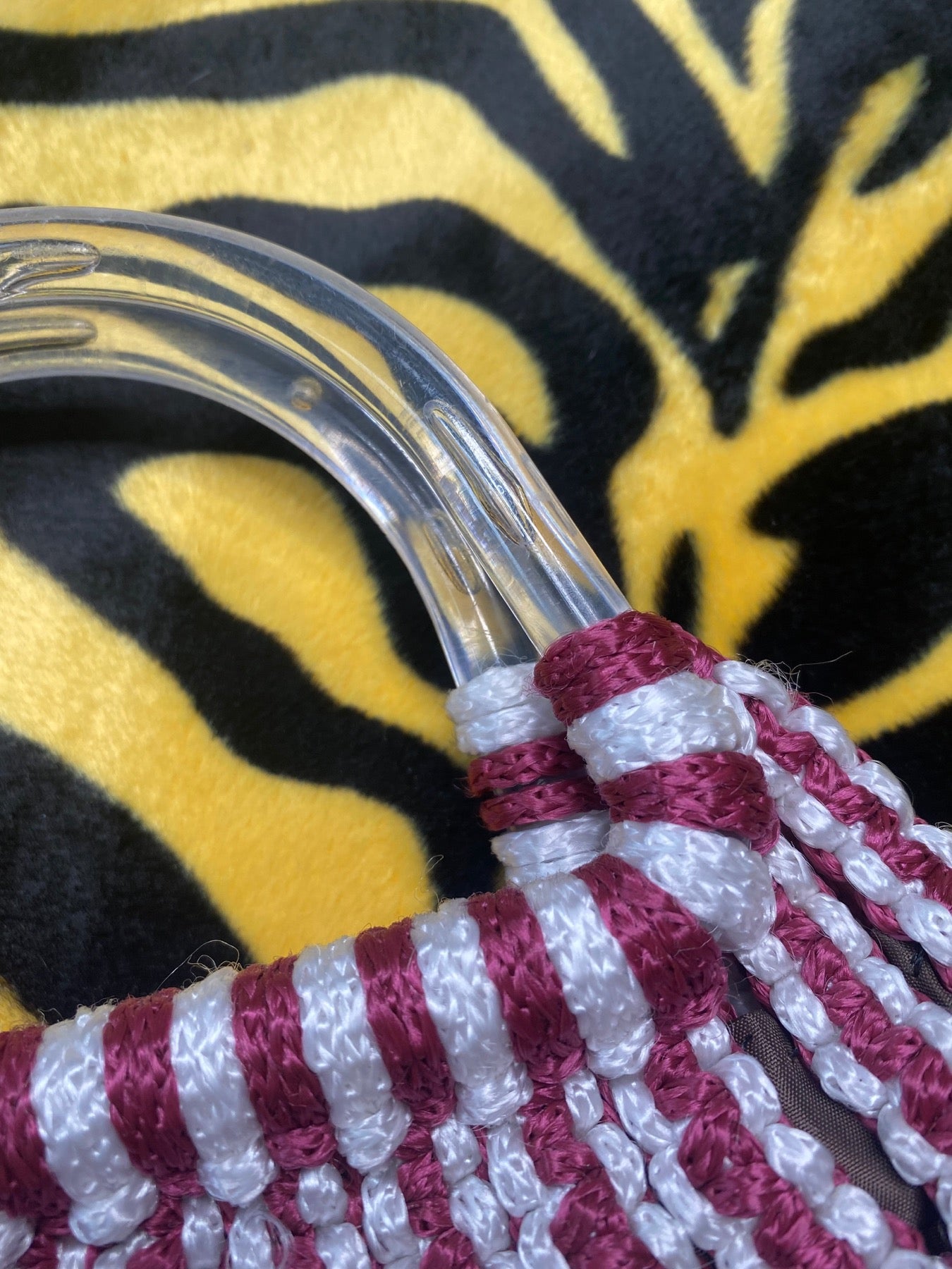 MAROON & WHITE ROPE PURSE