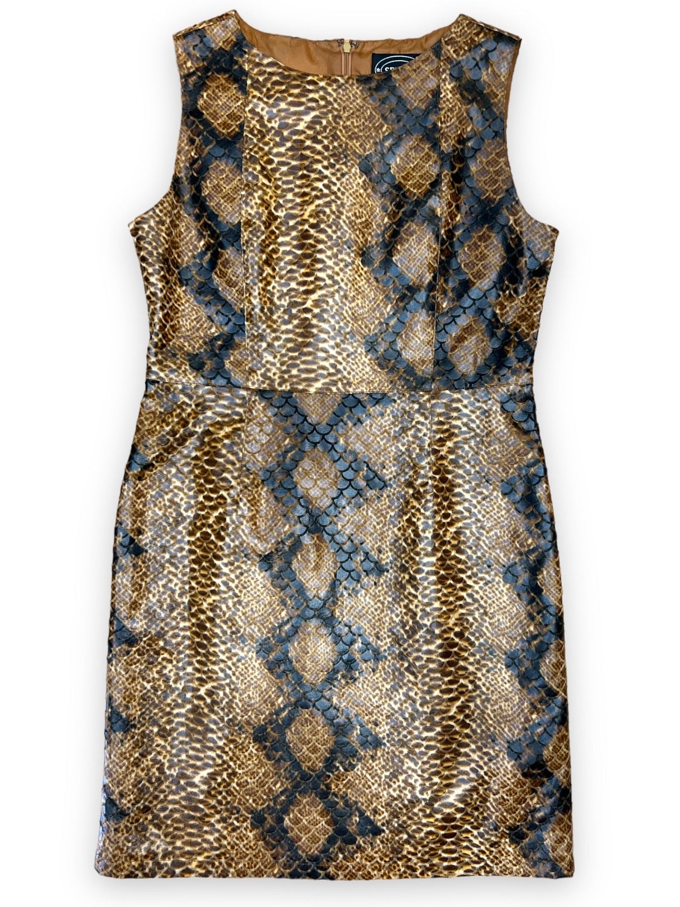 SELENE VINYL SNAKE PRINT DRESS