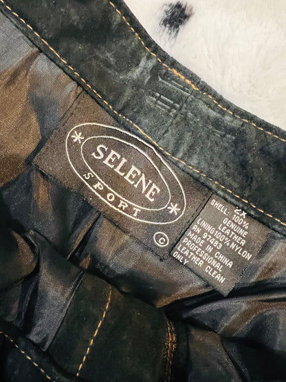 SELENE SPORT SUEDE CONTRAST STITCH PANTS