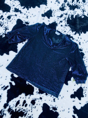 MAGGIE SWEET BLUE METALLIC TOP